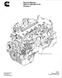 repair manual Cummins Engine QSG12 CM2350 G110 Service Manual PDF Volume 1 + Volume 2