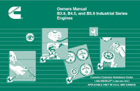 repair manual Cummins Industrial Engines B3.9, B4.5, B5.9 Series Owners Manual PDF