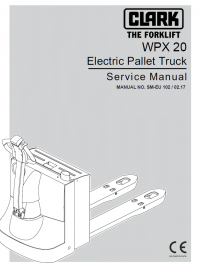 repair manual Clark Electric Pallet Truck WPX20 PDF Service Manual