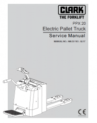 repair manual Clark Electric Pallet Truck PPX20 PDF Service Manual