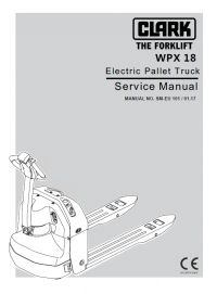 repair manual Clark Electric Pallet Truck WPX 18 PDF Service Manual