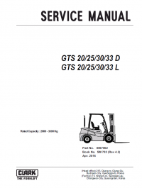 repair manual Clark Forklift GTS 20/25/30/33 D/L Service Manual PDF