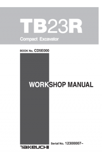 repair manual Takeuchi Compact Excavator TB23R Workshop Manual PDF