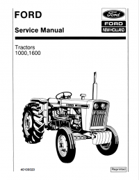 repair manual Ford New Holland 1000, 1600 Tractor Service Manual PDF PN: 40100020