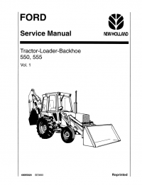 repair manual Ford Tractor Loader-Backhoe 550, 555 Service Manual PDF
