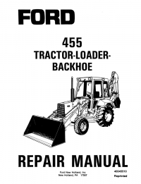 repair manual Ford 455 Tractor Loader Backhoe Repair Manual PDF 40045510