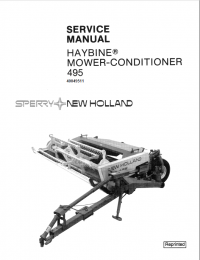 repair manual New Holland Haybine Mower-Conditioner 495 Service Manual PDF