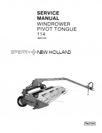 repair manual New Holland Windrower Pivot Tongue 114 Service Manual PDF PN: 40011410