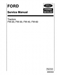 repair manual New Holland Ford Tractor FW20, FW30, FW40, FW60 Service Manual PDF