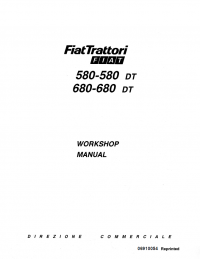 repair manual FiatTrattori 580 - 580 DT, 680 - 680 DT Workshop Manual PDF