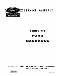 repair manual Ford Backhoes Series 713 Service Manual PDF PN: 42071310