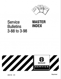 repair manual New Holland Master Index 3-88 to 3-98 Service Bulletins PDF PN: 40991792
