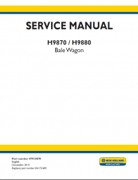 repair manual New Holland H9870, H9880 Bale Wagon Service Manual PDF Part number 47918070