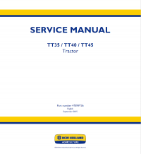 repair manual New Holland TT35, TT40, TT45 Tractor Service Manual PDF Part number 47899736