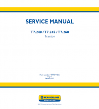 repair manual New Holland T7.240, T7.245, T7.260 Tractor Service Manual PDF PN:47770440A