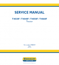 repair manual New Holland T4030F, T4040F, T4050F, T4060F Tractor Service Manual PDF PN: 47888339