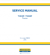 repair manual New Holland T4030F, T4040F Tractor Service Manual PDF PN: 47888340