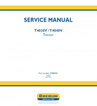 repair manual New Holland T4030V, T4040V Tractor Service Manual PDF PN: 47888352
