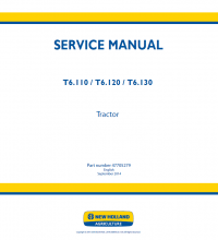 repair manual New Holland T6.110, T6.120, T6.130 Tractor Service Manual PDF PN: 47705279