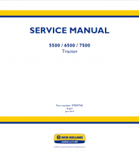 repair manual New Holland 5500, 6500, 7500 Tractor Service Manual PDF Part number 47899740