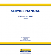 repair manual New Holland 6010, 6510, 7510 Tractor Service Manual PDF Part number 47969433