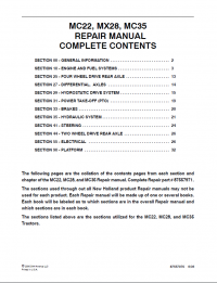 repair manual New Holland MC22, MX28, MC35 Repair Manual PDF 87557976