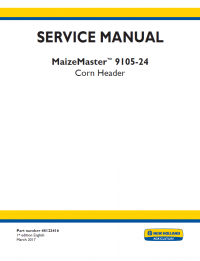 repair manual New Holland MaizeMaster™ 9105-24 Service Manual PDF 48123416