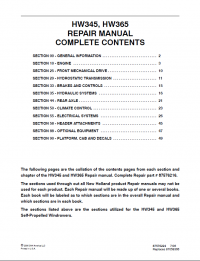 repair manual New Holland HW345, HW365 Repair Manual PDF