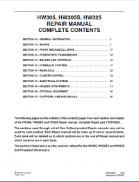 repair manual New Holland HW305, HW305S, HW325 Repair Manual PDF