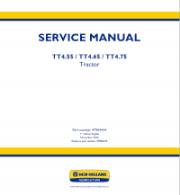 repair manual New Holland TT4.55, TT4.65, TT4.75 Tractor Service Manual PDF Part number 47969434