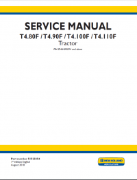 repair manual New Holland T4.80F, T4.90F, T4.100F, T4.110F Tractor Service Manual PDF