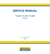 repair manual New Holland T3.60F, T3.70F, T3.80F Tractor Service Manual PDF