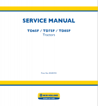 repair manual New Holland TD65F, TD75F, TD85F Tractors Service Manual PDF