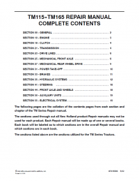 repair manual New Holland TM115 - TM165 Repair Manual PDF