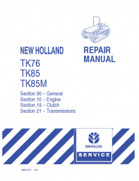 repair manual New Holland TK76, TK85, TK85M Crawler Tractor Repair Manual PDF