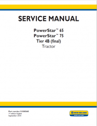 repair manual New Holland PowerStar 65/75 Tier 4B final Tractor Service Manual PDF