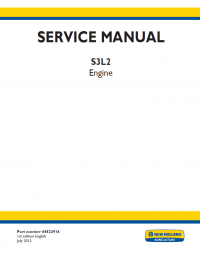 repair manual New Holland S3L2 Engine Service Manual PDF