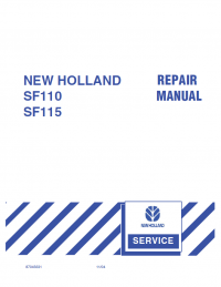 repair manual New Holland SF110, SF115 Repair Manual PDF 87045631