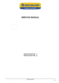repair manual New Holland 7630, 8030 Tractor Service Manual PDF