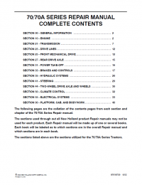 repair manual New Holland 70, 70A Series Repair Manual PDF