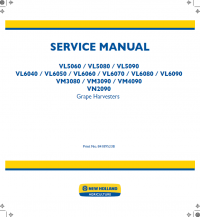 repair manual New Holland VL5060/5080/5090/6040/6050/6060/6070/6080/6090, VM3080/3090/4090, VN2090 Service Manual