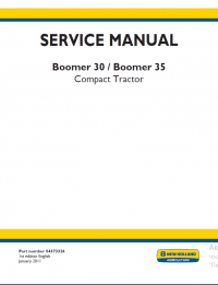 repair manual New Holland Boomer 30, Boomer 35 Compact Tractor Service Manual PDF