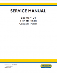 repair manual New Holland Boomer™ 24 Compact Tractor Tier 4B (final) Service Manual PDF