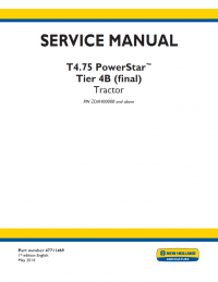repair manual New Holland T4.75 PowerStar Tier 4B (final) Tractor Service Manual PDF