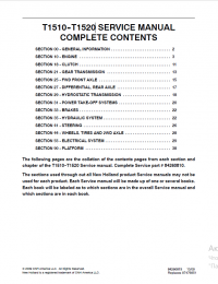 repair manual New Holland T1510-T1520 Service Manual PDF