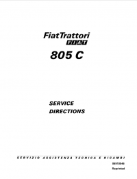 repair manual FiatTrattori 805C Service Directions Manual PDF