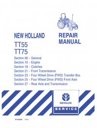 repair manual New Holland TT55, TT75 Tractor Repair Manual PDF
