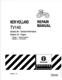 repair manual New Holland TV140 Tractor Repair Manual PDF