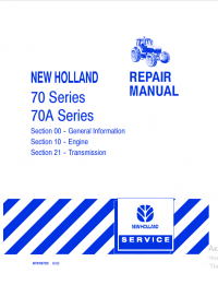 repair manual New Holland Tractor 70 Series, 70A Series Repair Manual PDF