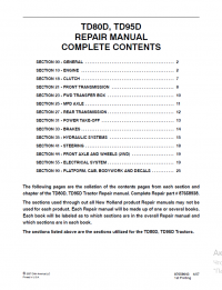 repair manual New Holland Tractor TD80D, TD95D Repair Manual PDF